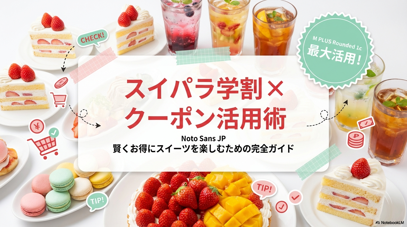 スイパラの学割とクーポンを組み合わせて賢くお得にスイーツを楽しむための完全ガイドの表紙画像です。